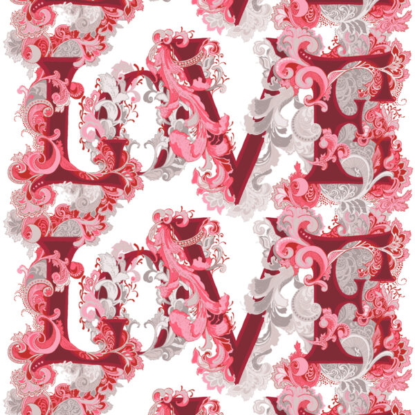 Vallila kangas, Love Pinkki lev. 150cm (V87V)